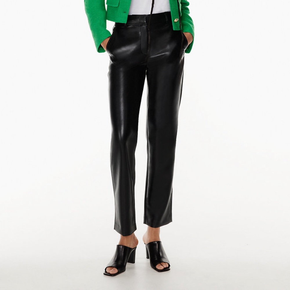 Aritzia Black Vegan Leather Command Pant